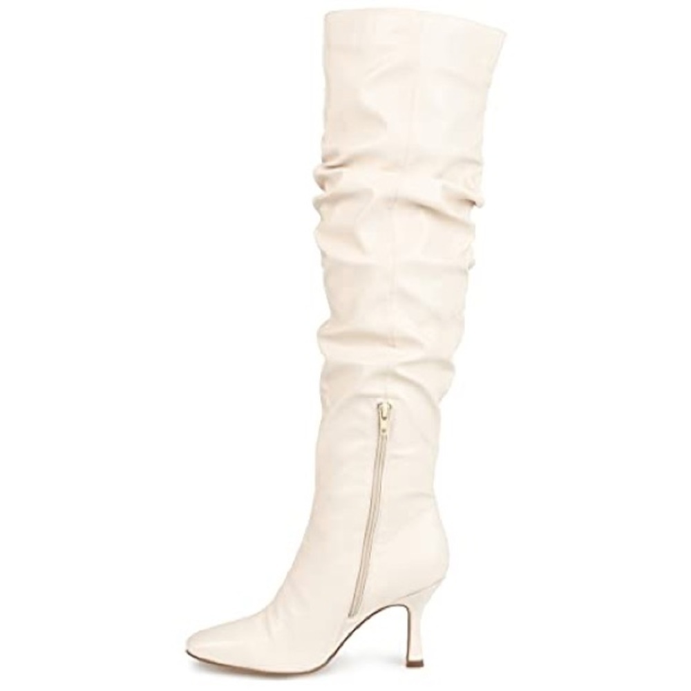 Journee Collection Cream Slouchy Over the Knee Boots - Picture 7 of 10